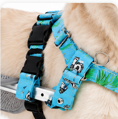 Secure adjustable harness system close-up