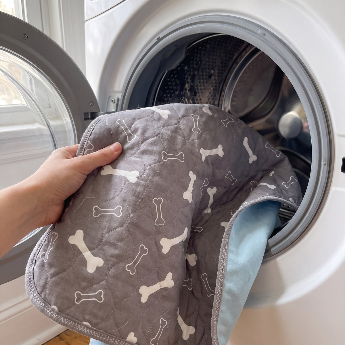 Pad going into a front-loading washing machine